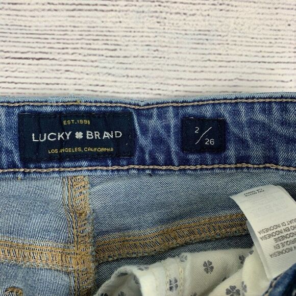 Lucky Brand sz 2 26 Jeans Ava Legging Jegging Skinny Destroyed Inseam 28" - Picture 9 of 11